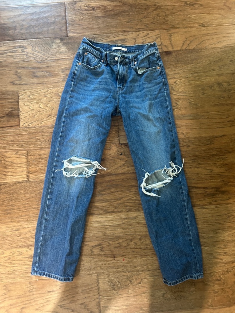 Levi's Distressed Blue Ripped Knee Jeans